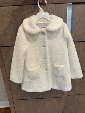 Janie and Jack off white/Cream Teddy Pea Coat
